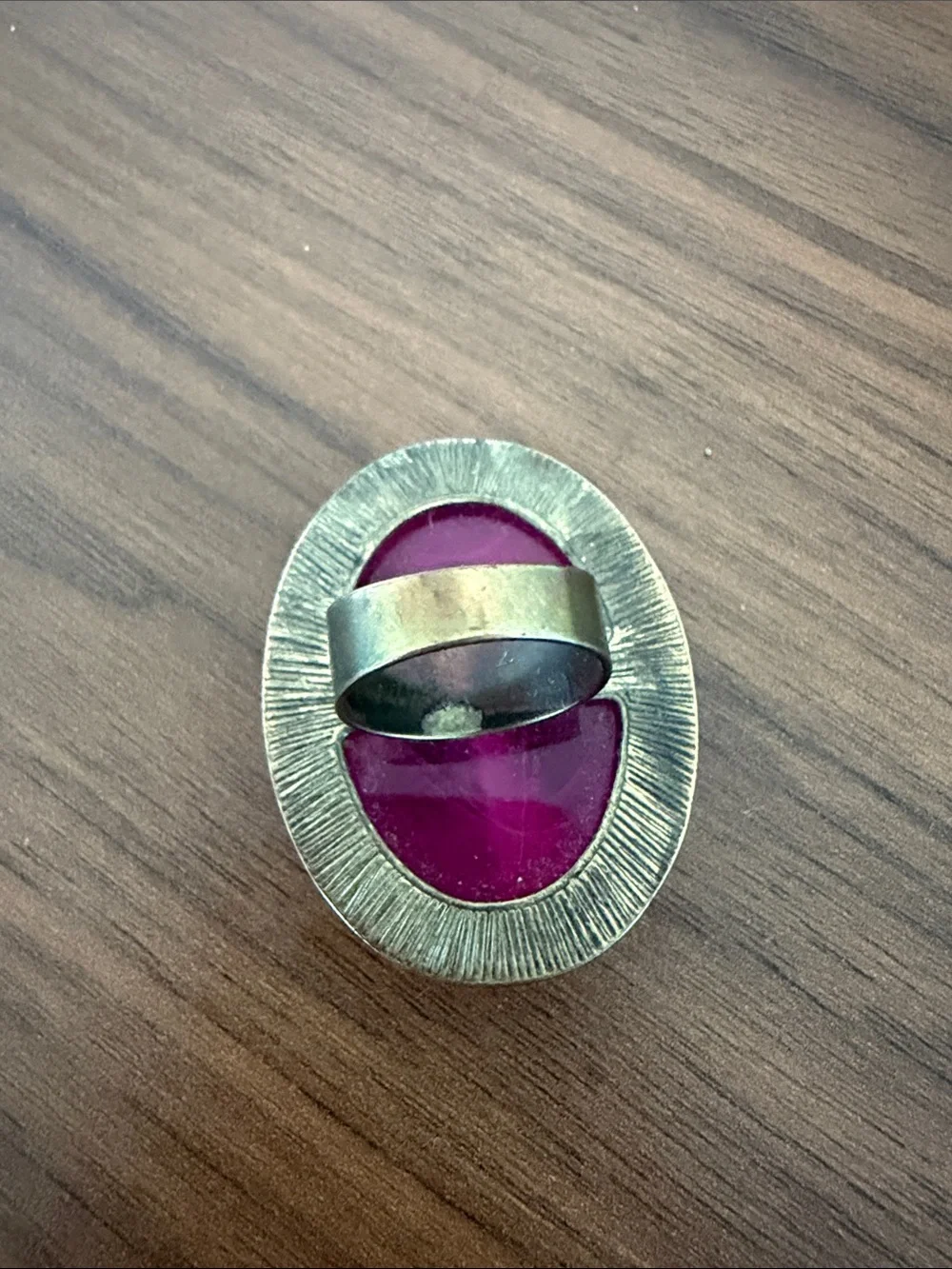 Magenta Pink Oval Statement Ring